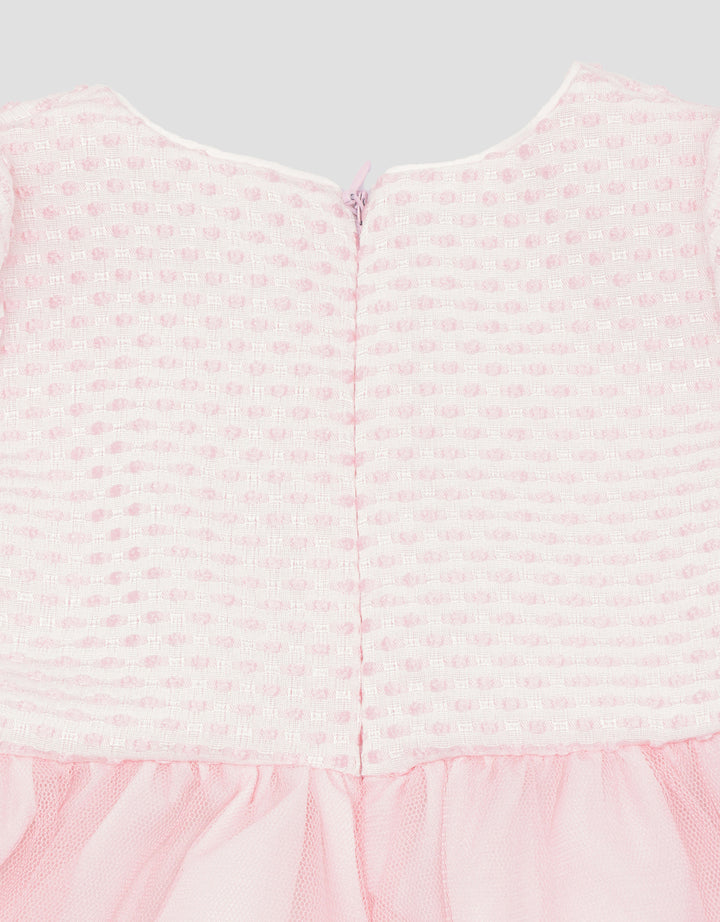 Little M Tekstur Pita Midi Dress Anak Perempuan