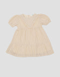 Little M Tekstur With Embro Lace Midi Dress Anak Perempuan
