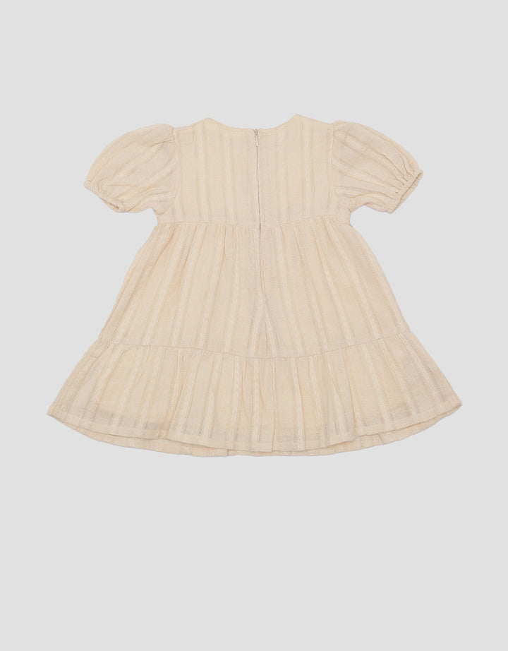 Little M Tekstur With Embro Lace Midi Dress Anak Perempuan