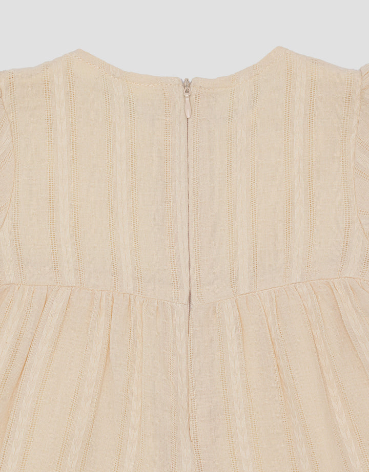 Little M Tekstur With Embro Lace Midi Dress Anak Perempuan