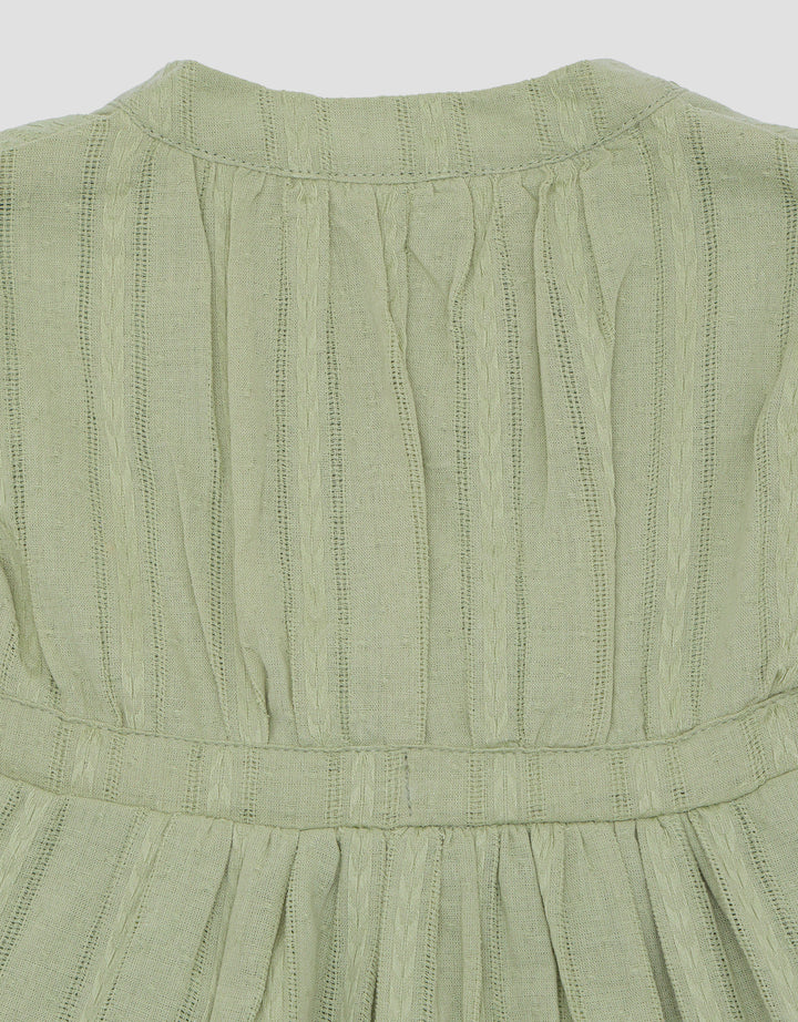 Little M Tesktur With Drawstring Midi Dress Anak Perempuan