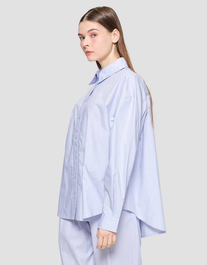 Suko Eyelet Kemeja  Lengan Panjang Wanita