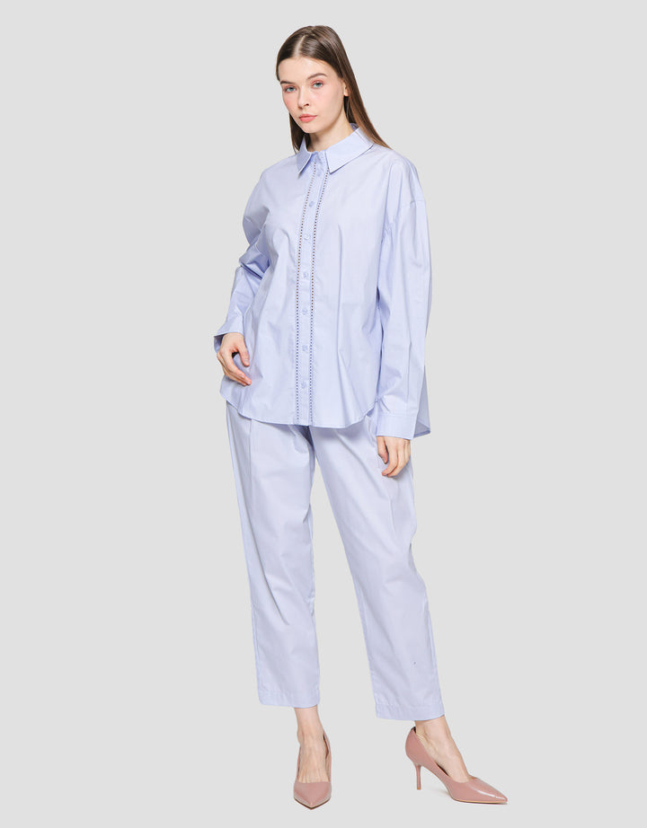 Suko Eyelet Kemeja  Lengan Panjang Wanita