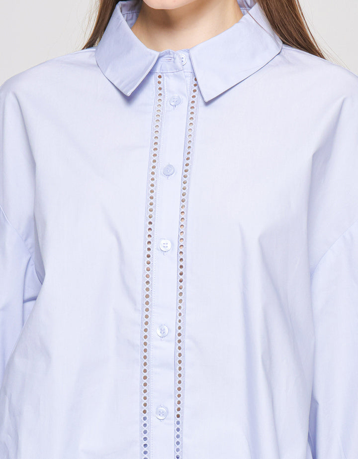 Suko Eyelet Kemeja  Lengan Panjang Wanita