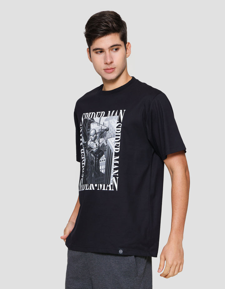 Marvel Spiderman On Top Of The City Photoprint Kaos Pria