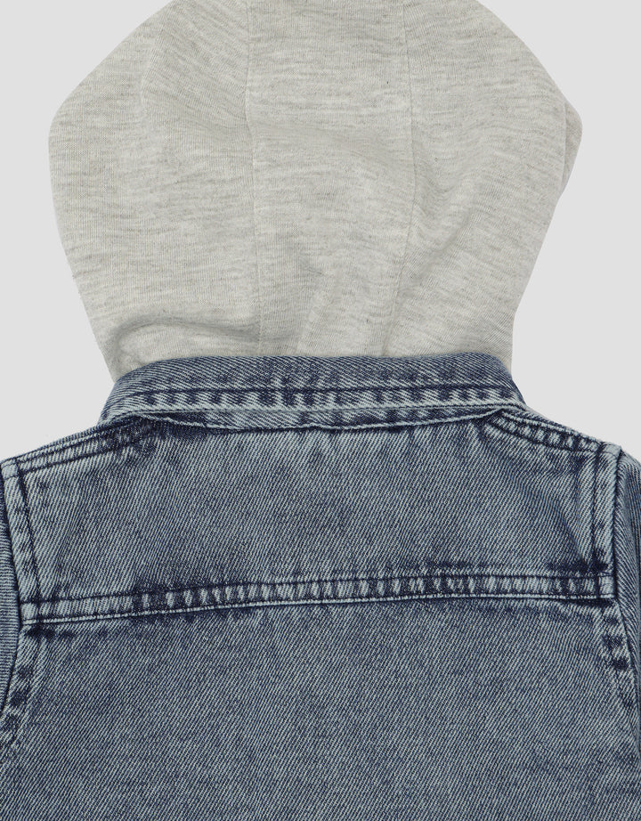 Little M Hoodie Denim Kemeja Anak Laki-laki