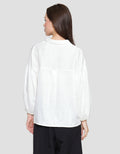 St. Yves Notch Collar Linen Relaxed Blouse for Women