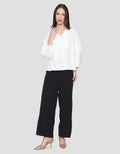 St. Yves Notch Collar Linen Relaxed Blouse for Women