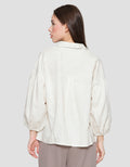 St. Yves Notch Collar Linen Relaxed Blouse for Women
