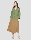 St. Yves Notch Collar Linen Relaxed Blouse for Women