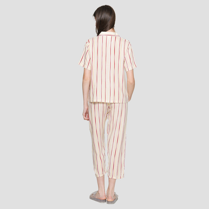 Nevada Stripe Arpicot Baju Tidur Set Wanita