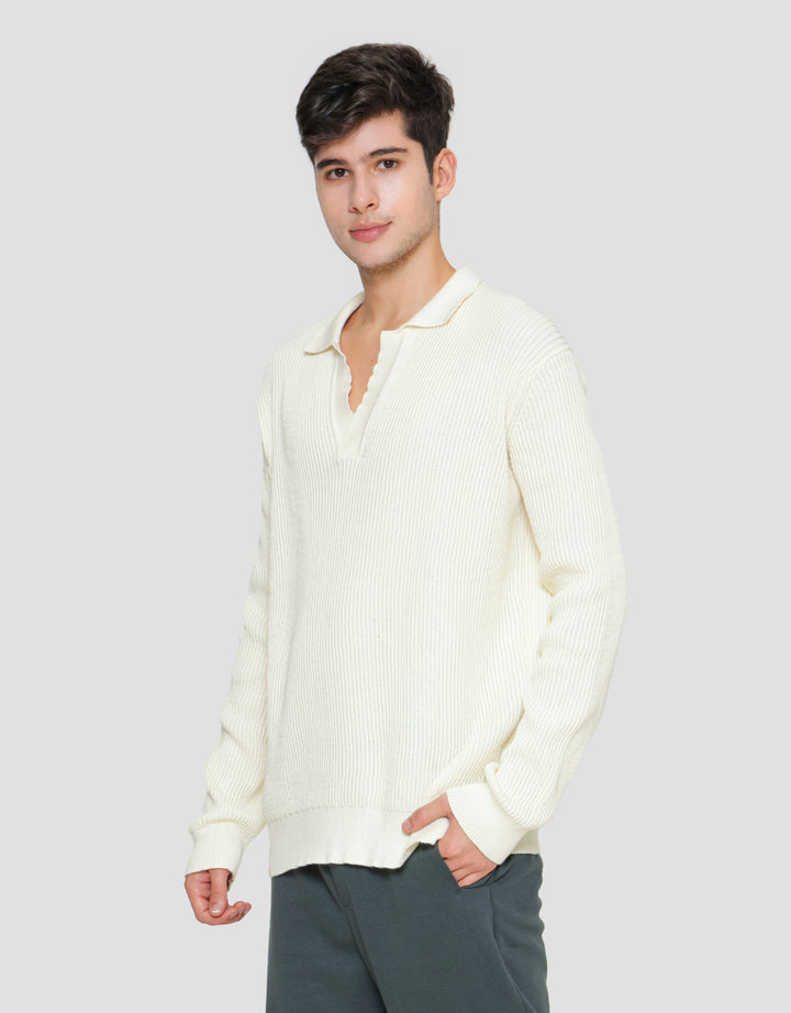 Cole Vneck Textured Sweater Pria