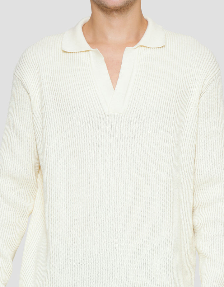 Cole Vneck Textured Sweater Pria