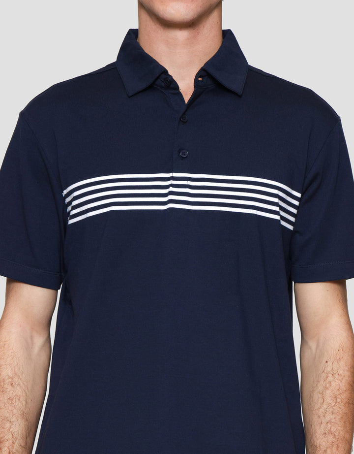 Cole Line Chest Stripe Kaus Kerah Pria