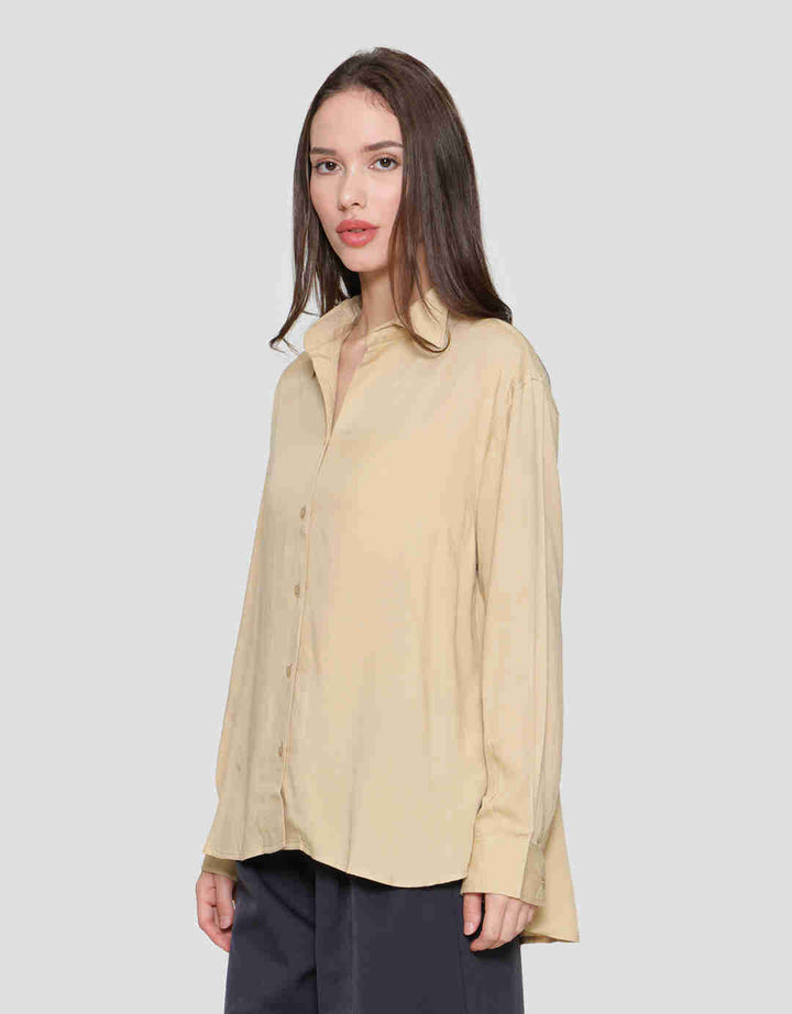 Nevada Regular Rayon Slub Kemeja Lengan Panjang Wanita