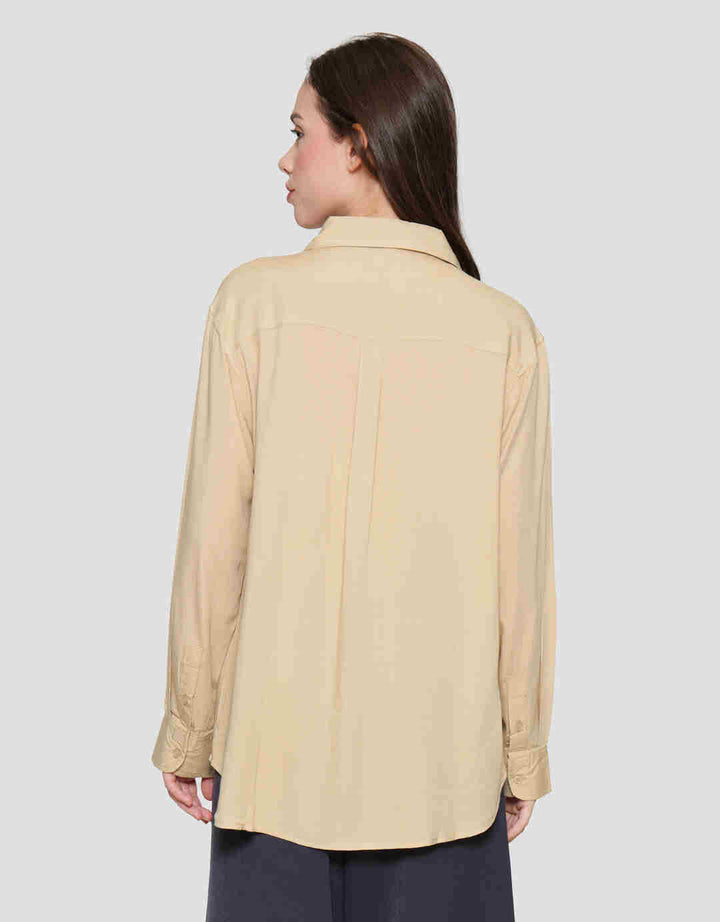 Nevada Regular Rayon Slub Kemeja Lengan Panjang Wanita