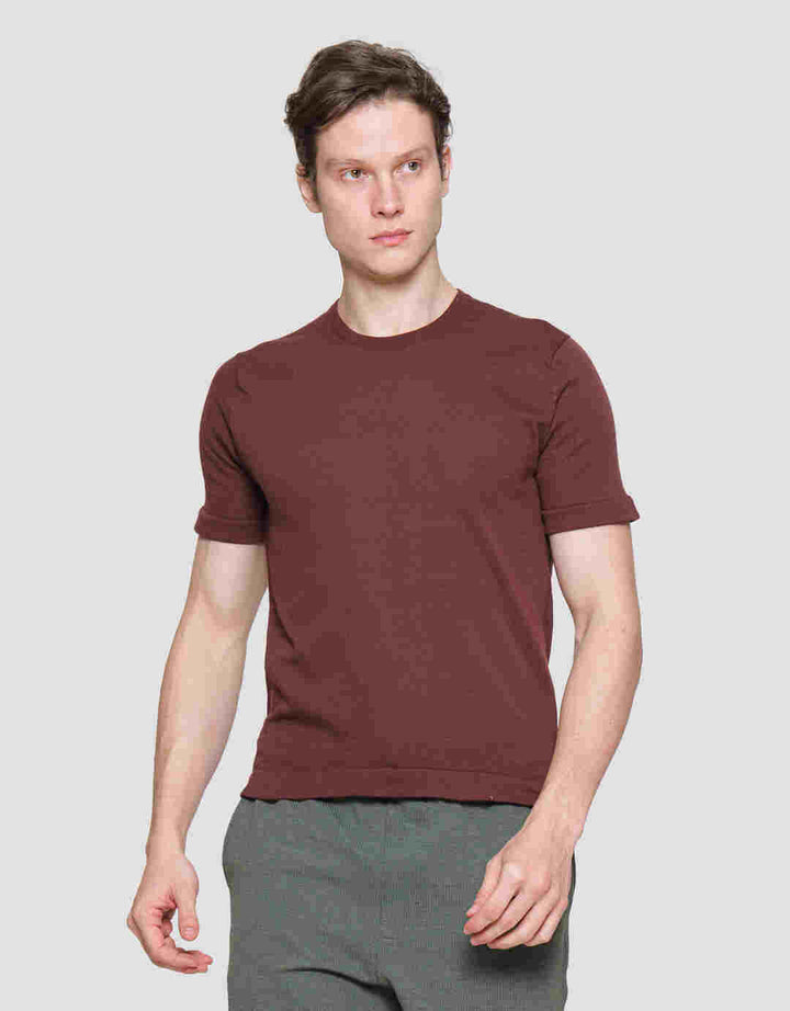 Cole Short Sleeve T-Shirt Flat Knit Round Neck