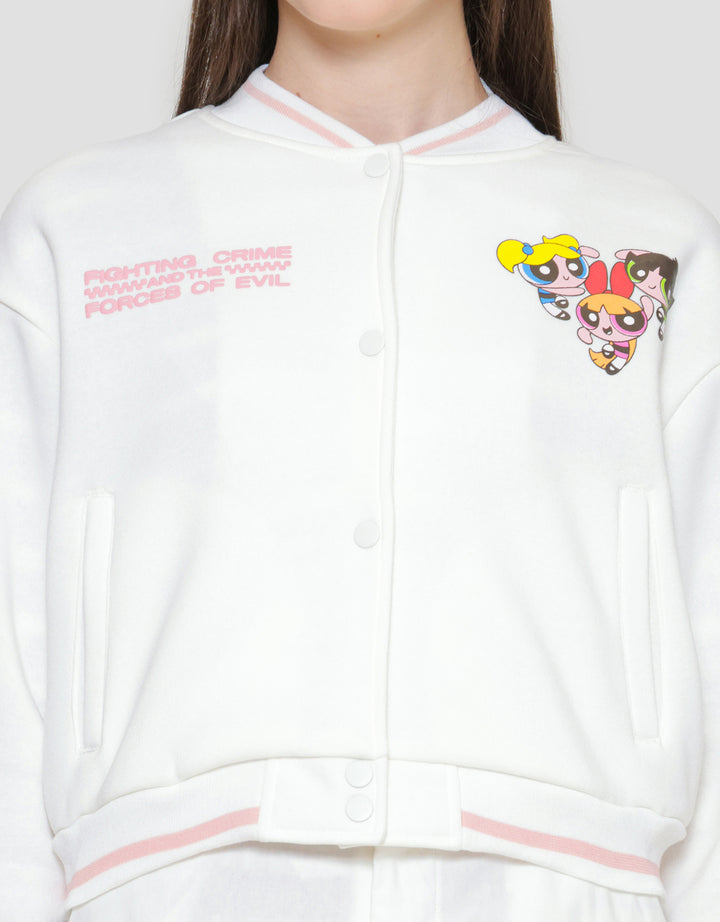 Nevada Fleece Varsity Powerpuff Girls Jaket Wanita