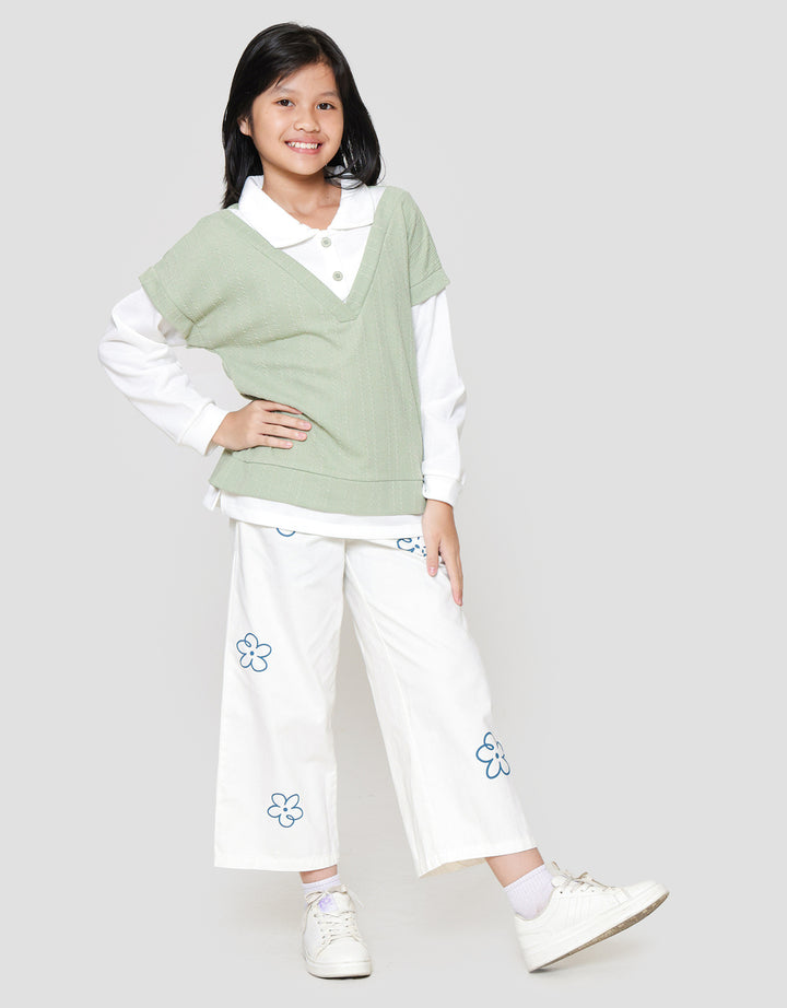 Nevada Boxy Knit 2 Pcs Look Alike Sweater Anak Perempuan