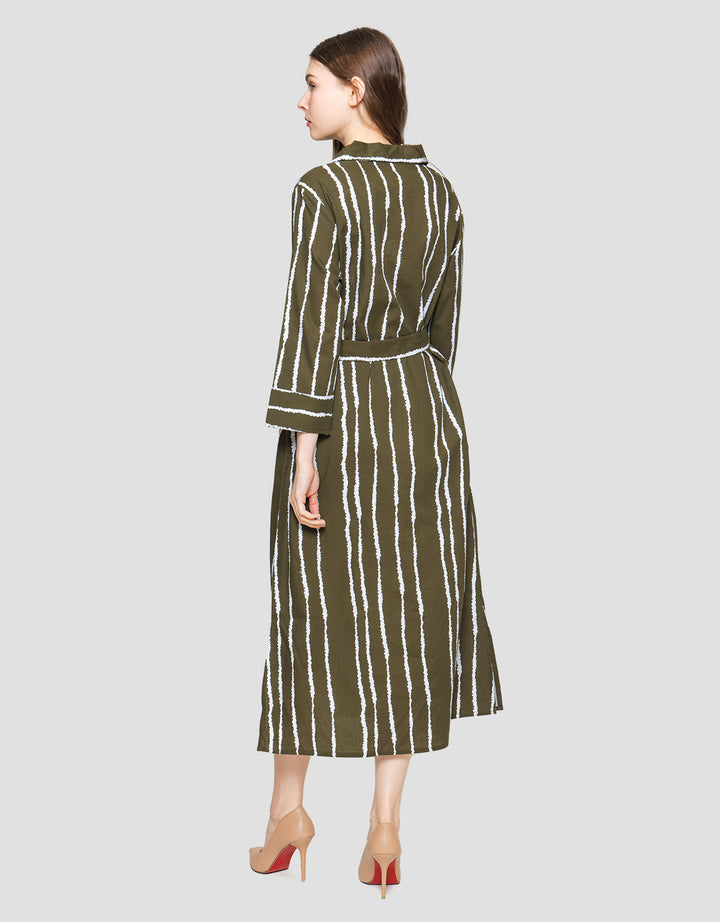 St. Yves Stripy Cotton Kemeja Dress Wanita