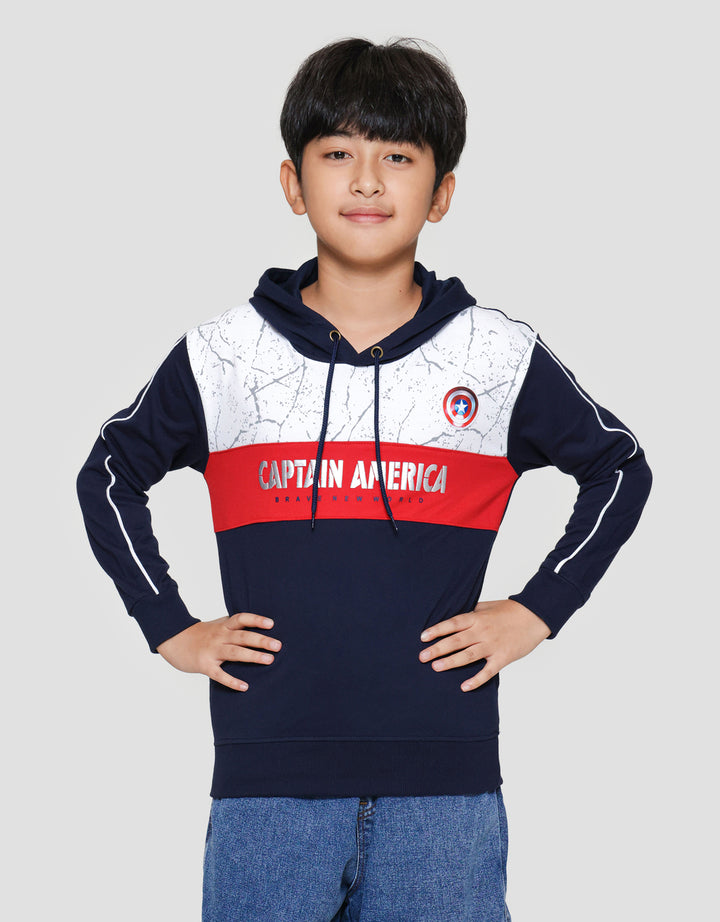 Marvel Avg Capt Amrik Bnw Cutsewn Marble Sweater Anak Laki-laki