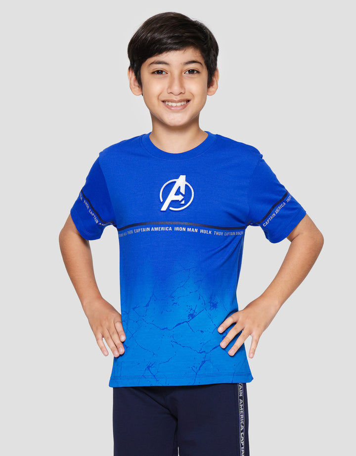 Marvel Avenger Logo Half Embro Marble Emboss Kaos Anak Laki-laki