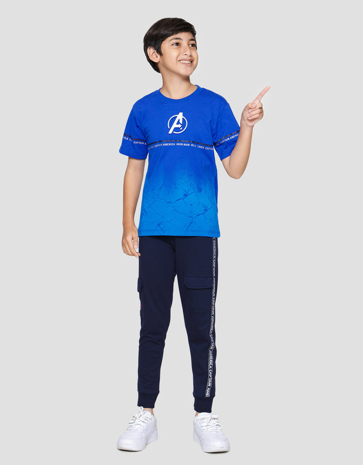 Marvel Avenger Logo Half Embro Marble Emboss Kaos Anak Laki-laki