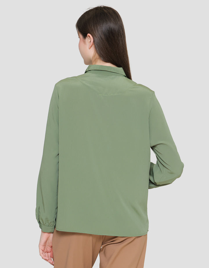 Connexion Neck Crinkle Kemeja Wanita