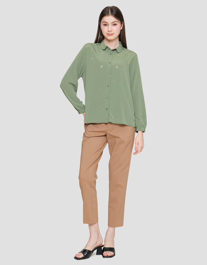 Connexion Neck Crinkle Kemeja Wanita