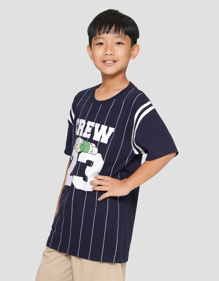 Nevada Salur Crew Bear Kaos Lengan Pendek Anak Laki-Laki