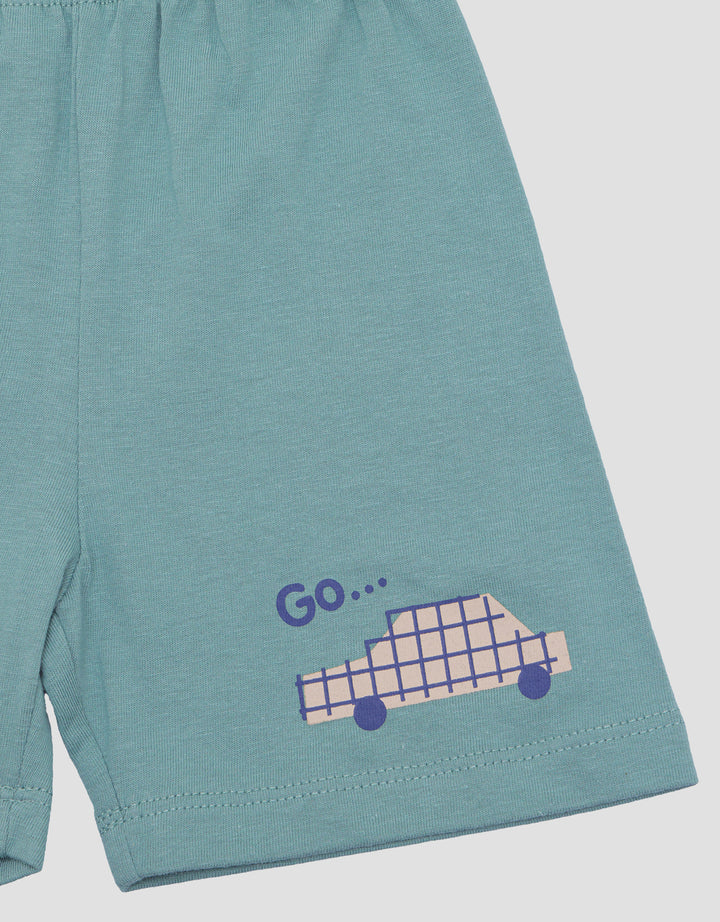 Little M Bus Double Deker Pakaian Setelan Anak Laki-laki