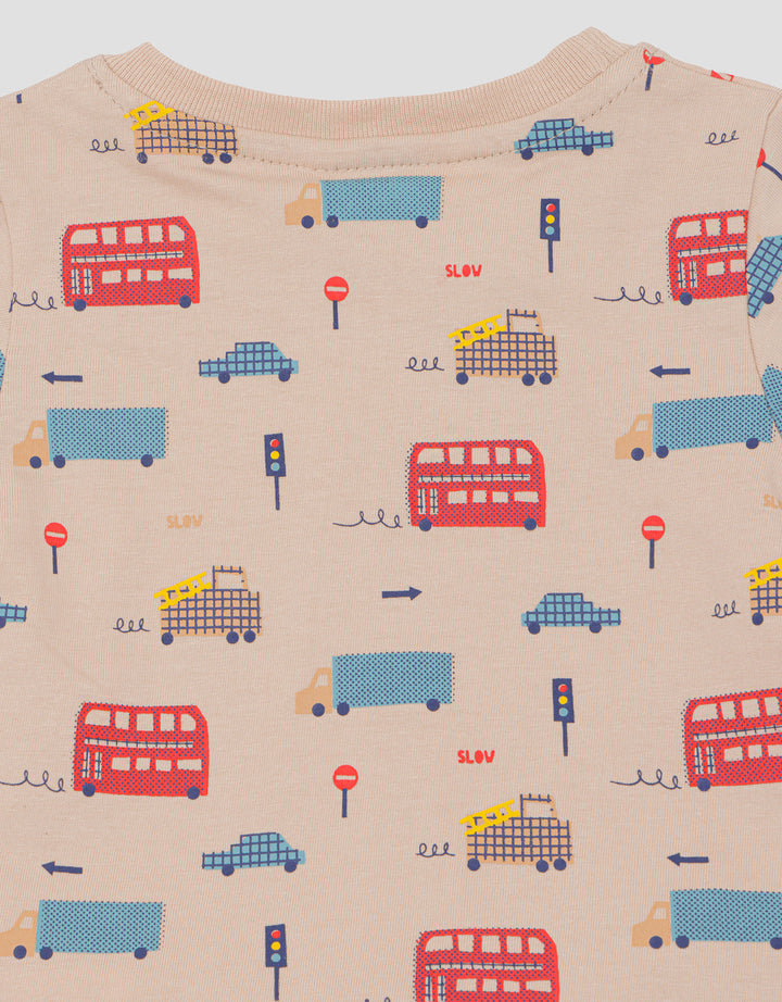 Little M Bus Double Deker Pakaian Setelan Anak Laki-laki