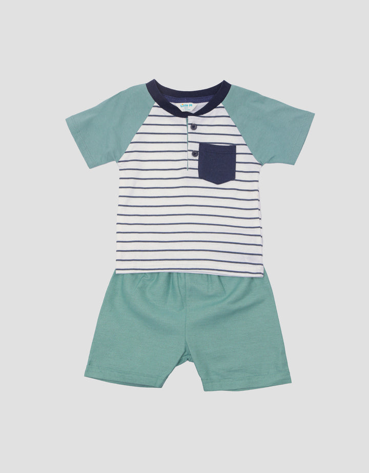 Little M Raglan Stripe Set Pakaian Anak Bayi