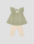 Little M 2 Pcs Tekstur Baju Set Bayi Perempuan