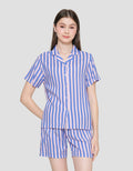 Nevada Stripe Mix Baju Tidur Pendek Setelan Wanita