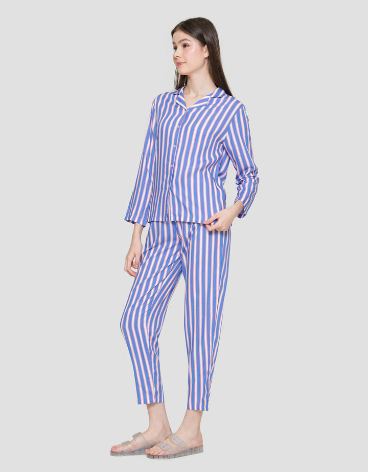 Nevada Stripe Mix Baju Tidur Set Wanita