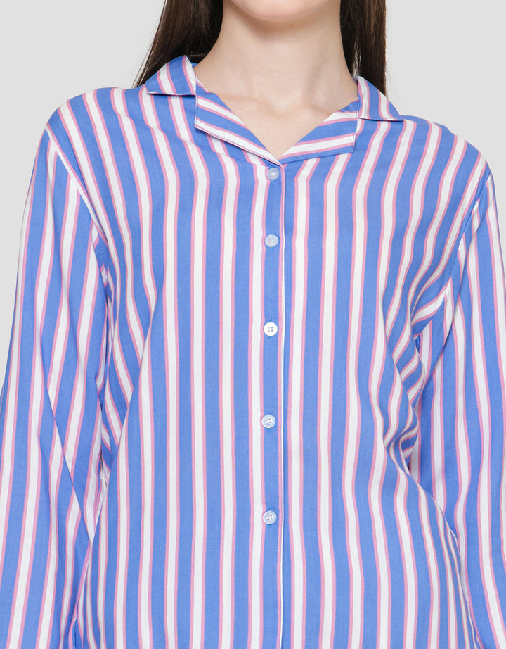 Nevada Stripe Mix Baju Tidur Set Wanita