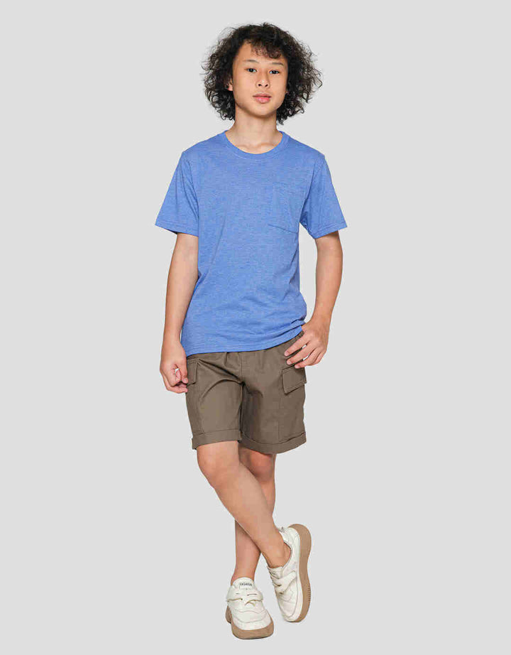 Nevada Cardet 24S Cotton Solid Plain Pocket Boys T-Shirt
