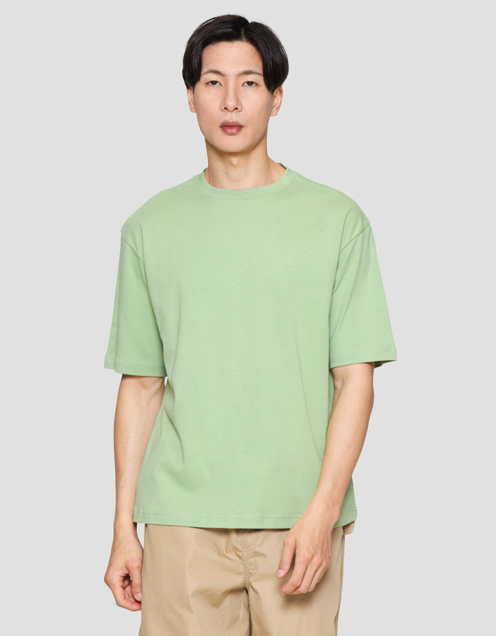 Suko Oversized Interlock Tee Ss Kerah Bulat Kaos Lengan Pendek Pria