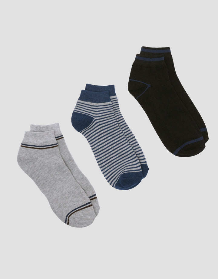 Cole 3pack Ankle Combo Strip Kaos Kaki Pria