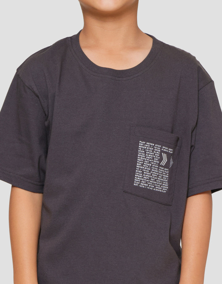 Nevada Wording Pocket Kaos Anak Laki-laki