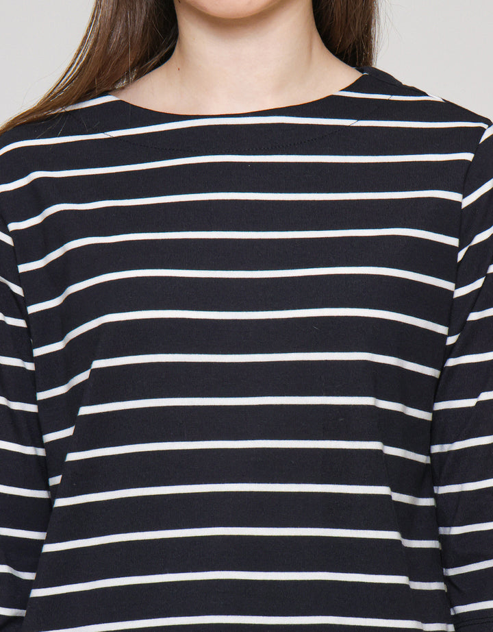 St. Yves Boat Neck Stripy Kaos Wanita