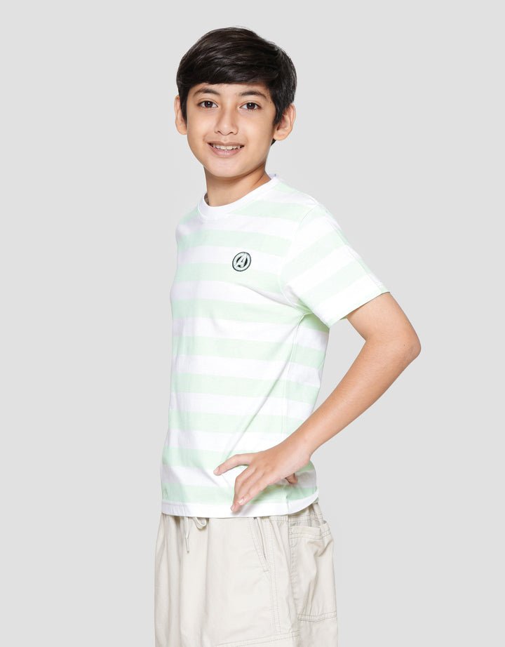 Marvel Avenger Stripe Logo Patch Kaos Lengan Pendek Anak Laki-laki