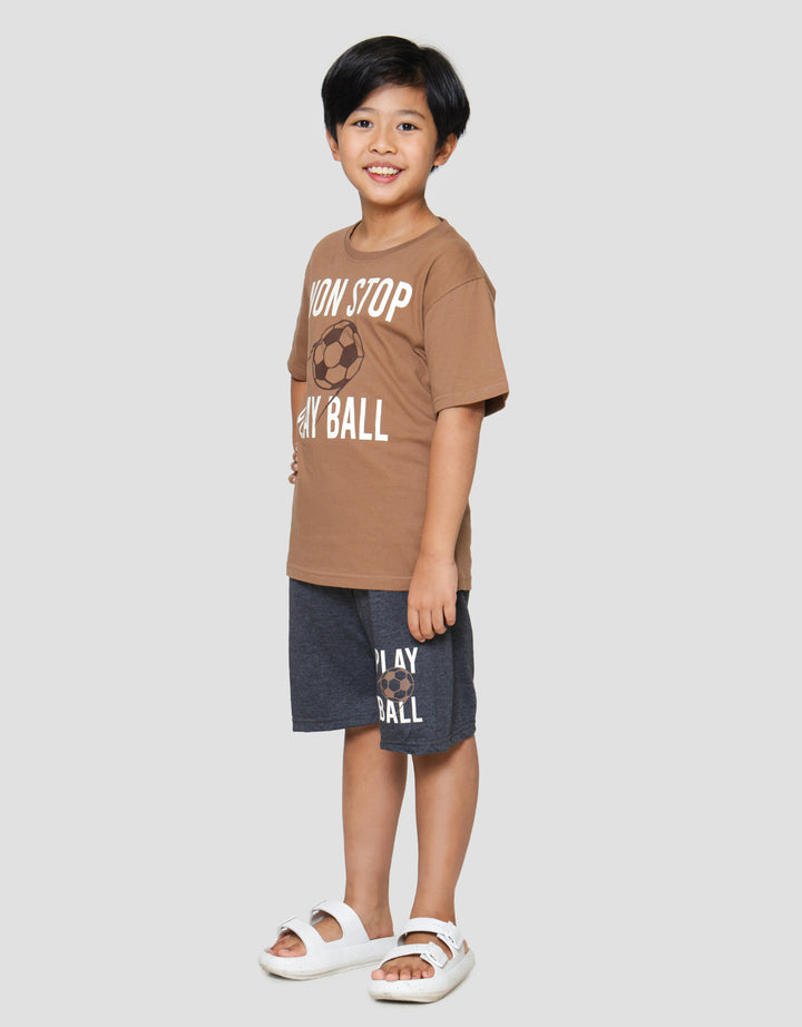 Nevada Non Stop Play Ball Print Pakaian Set Anak Laki-laki