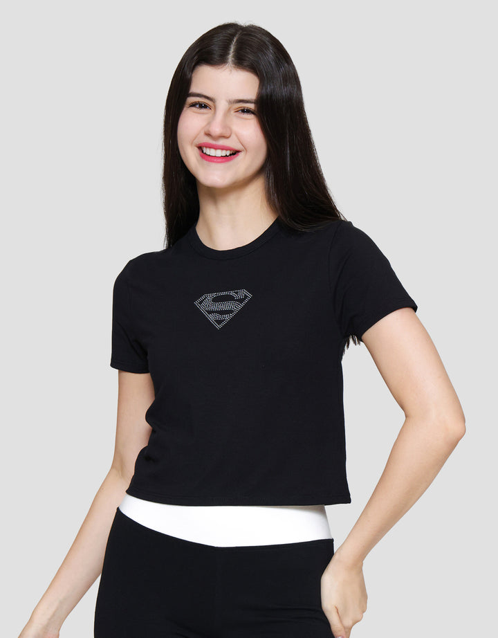 Nevada Spandex Print Studs Superman Kaos Wanita