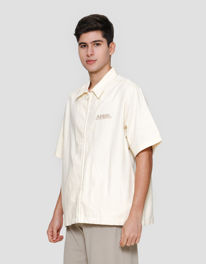 Nevada Print & Bordir With Zipper Kemeja Pria