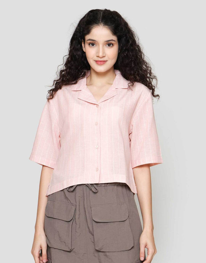 Nevada Boxy Stripe Kemeja Wanita