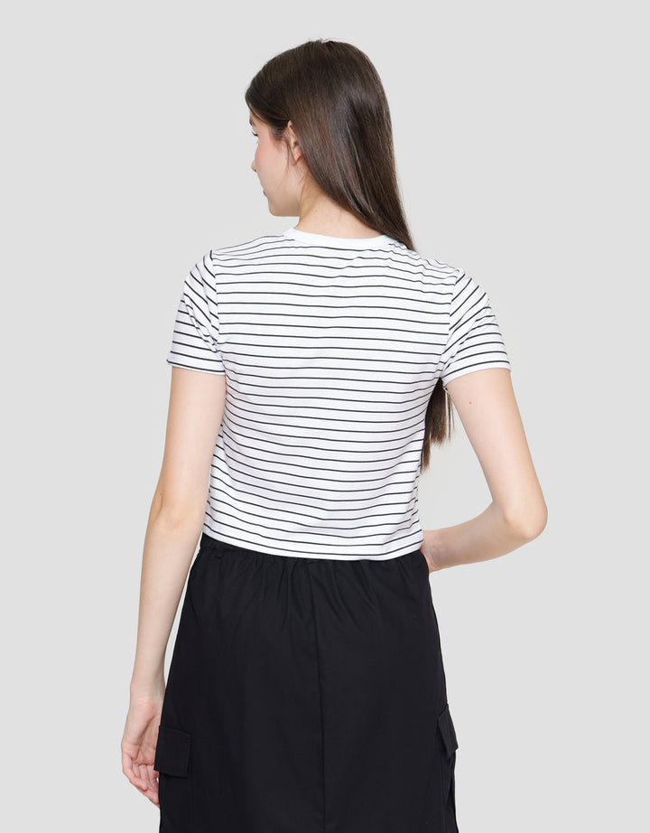 Nevada Stripe California Girl Kaos Lengan Pendek Wanita