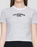 Nevada Stripe California Girl Kaos Lengan Pendek Wanita