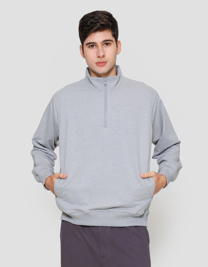 Suko Jaket Ritsleting 1/2 Sweater Pria